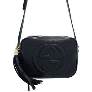 Gucci Soho Disco Pebbled Leather Interlocking GG Tassel Crossbody Bag